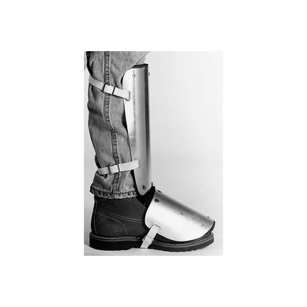 Ellwood Safety Appliance Co. Ellwood Safety Shin-Instep Guards, Web Straps, Aluminum Alloy, 12inL x 5inW, 1 Pair 323 - main